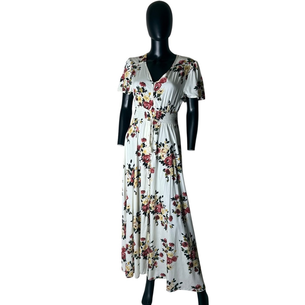 Rusttydustty floral bohemian dress size Large (b57)